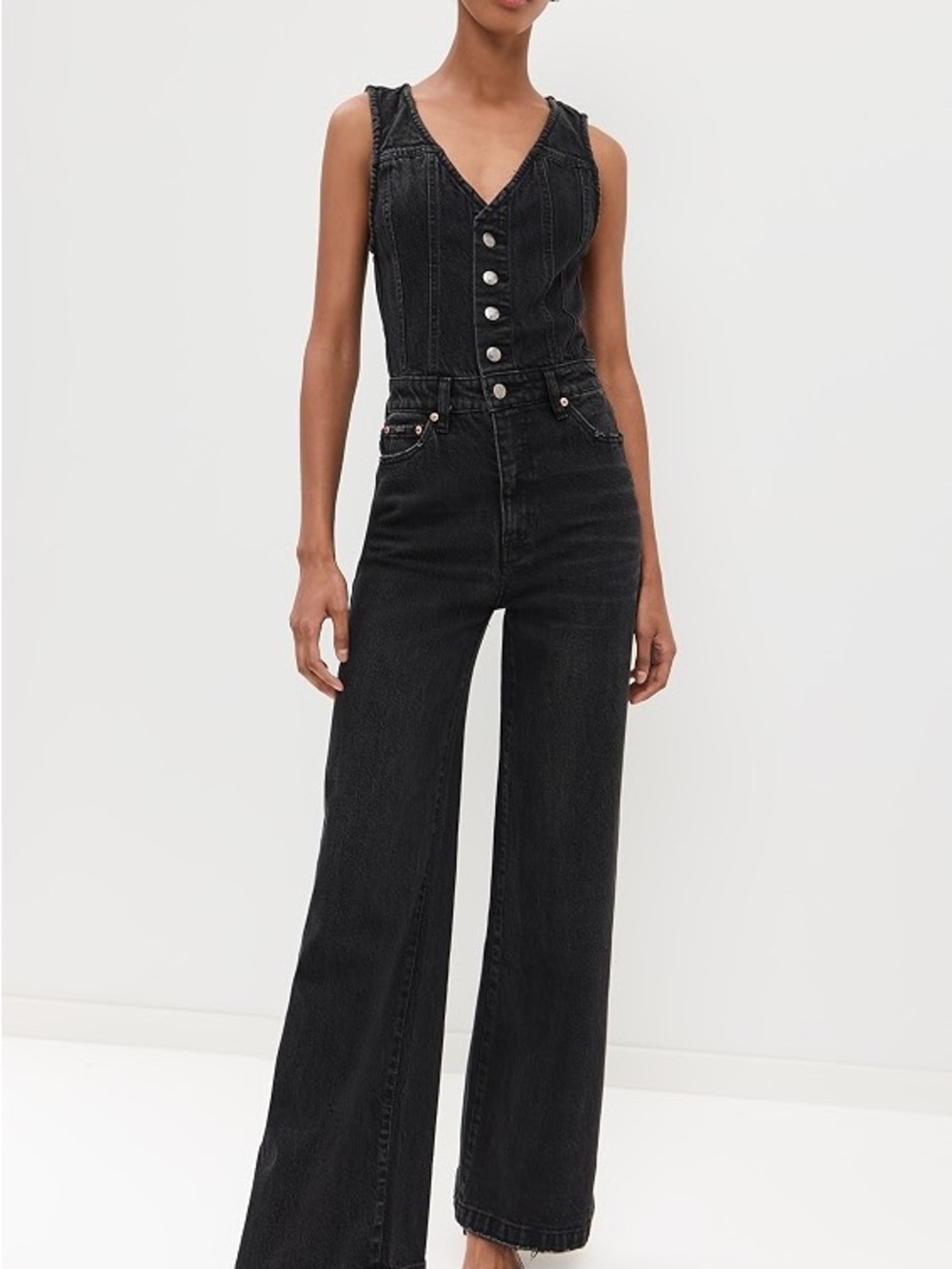 Pilcro Black Denim Jumpsuit M
